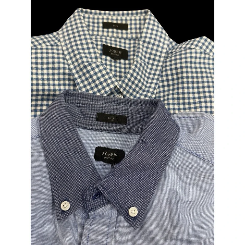 J. Crew Men's Oxford Shirt Blue Button Up Slim Fit BOGO  Lot Preppy Smart Casual